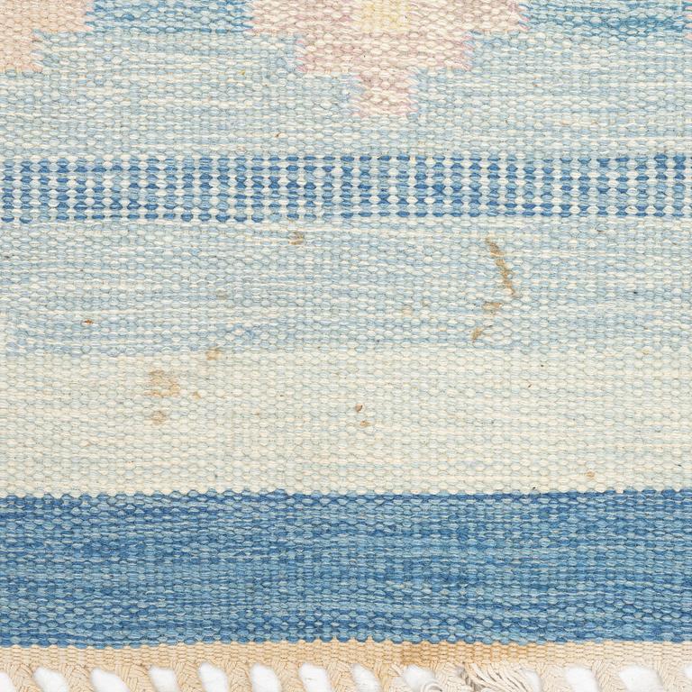 Ingegerd Silow, a flat weave rug, signed IS, c. 195 x 140 cm.