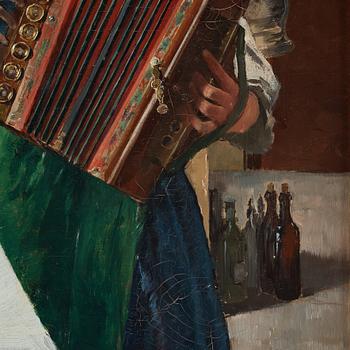 Georg Pauli, "Italienska med dragharmonika" / "En dragspelsvirtuos" (Italian girl with accordion / An accordion virtuoso).