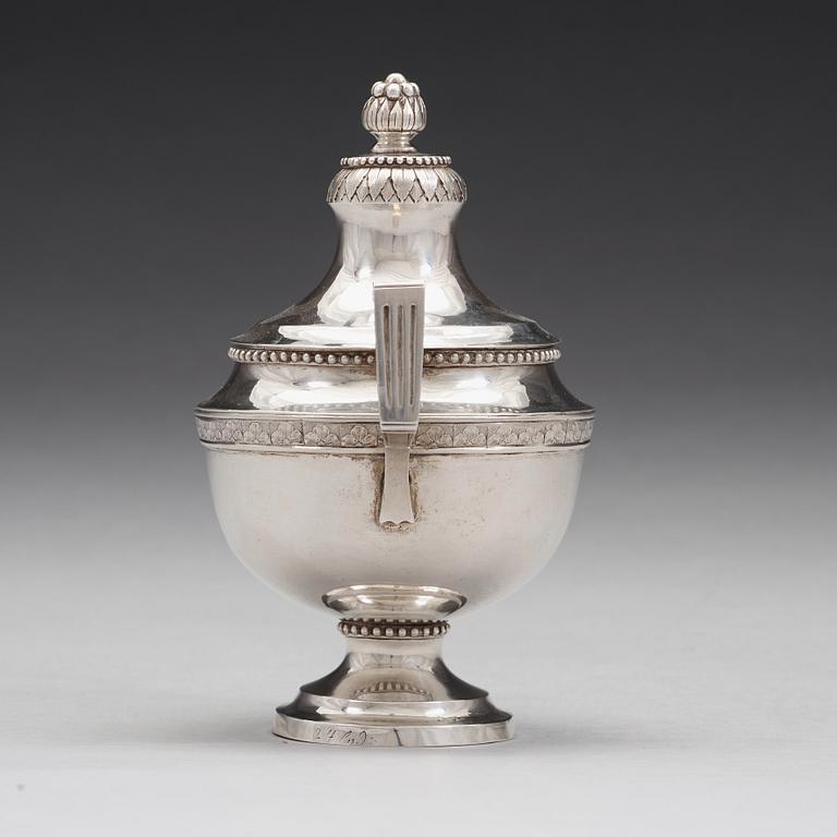 A Swedish 18th century silver sugar-bowl and cover, mark of Julius Marianus Bergs, Stockholm 1786.