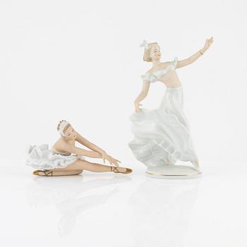 Two porcelain figurines, Wallendorf, Germany, mid 20th Century.