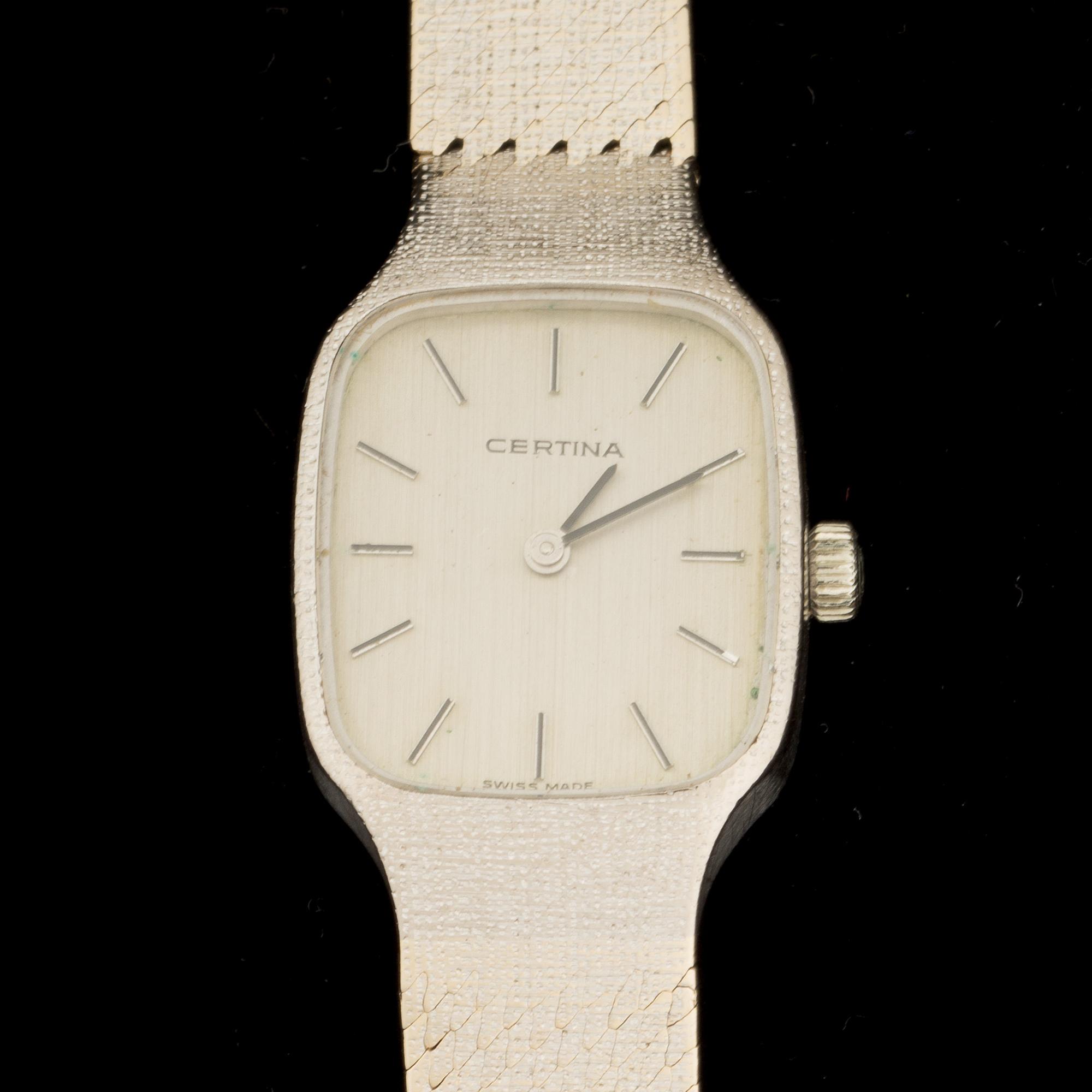 ARMBANDSUR, 18k vitguld, Certina, 1970-tal. Vikt ca 30g.