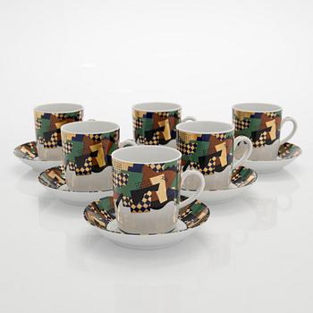 Heikki Orvola, A 10-piece coffee set in porcelain for Rörstrand, Sweden 1980s.