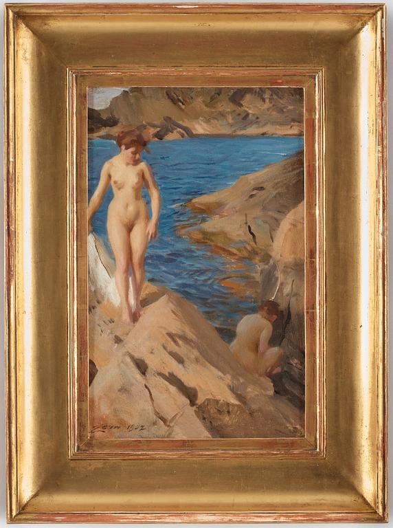 Anders Zorn, Study from the archipelago with two nudes.