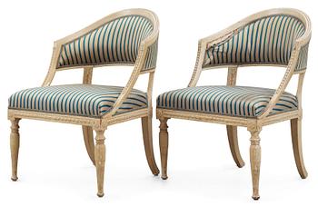 598. A pair of late Gustavian circa 1800 armchairs, by E. Ståhl.