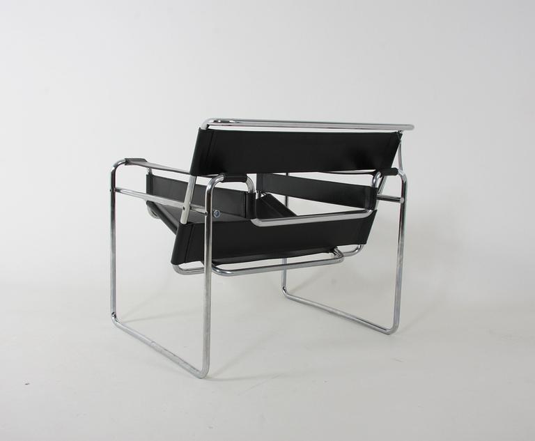 KARMSTOL, "Wassily", formgiven av Marcel Breuer.