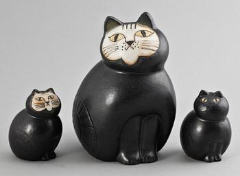 FIGURIN, 3 st, stengods, Lisa Larson, Gustavsberg.