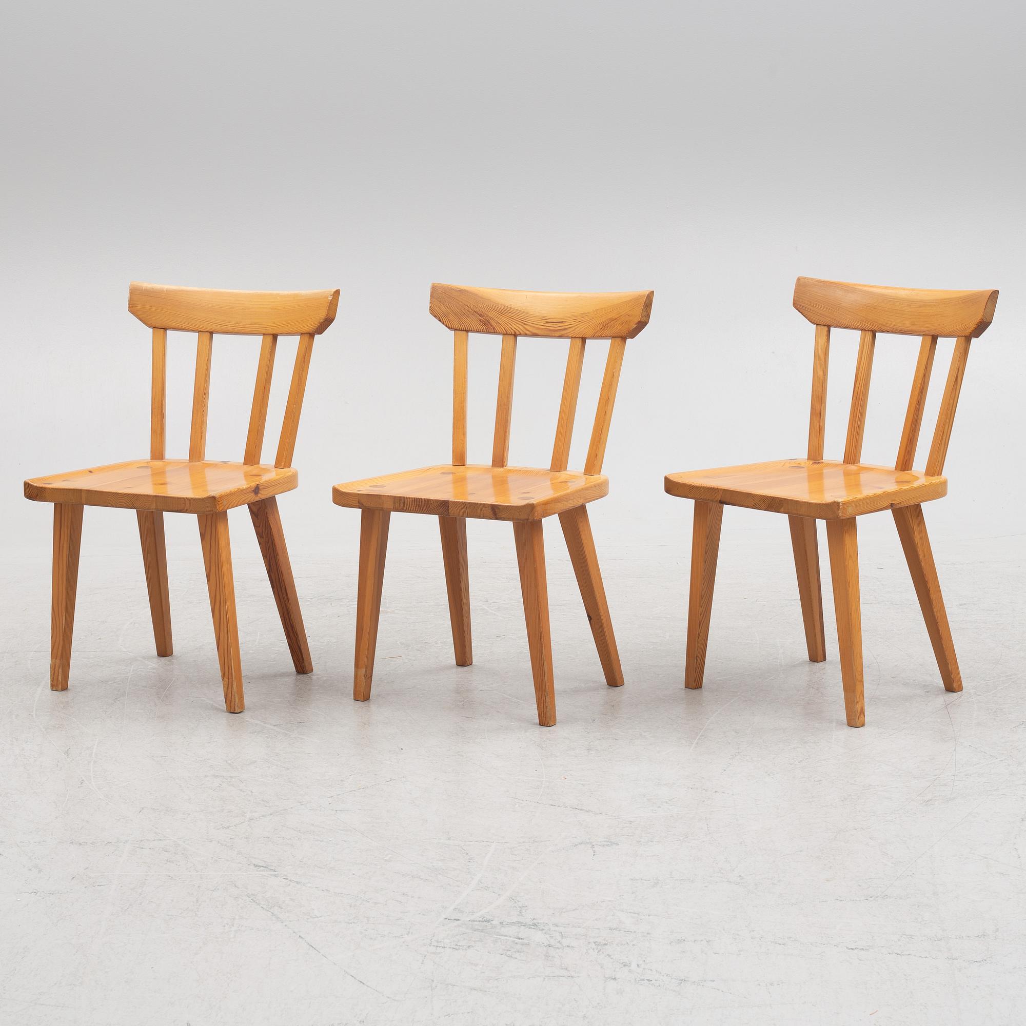 Göran Malmvall, three chairs, model 528, Karl Andersson & söner, Huskvarna.