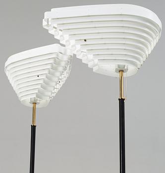 A pair of Alvar Aalto floor lamps, Valaisinpaja Oy, Artek, model A 805.