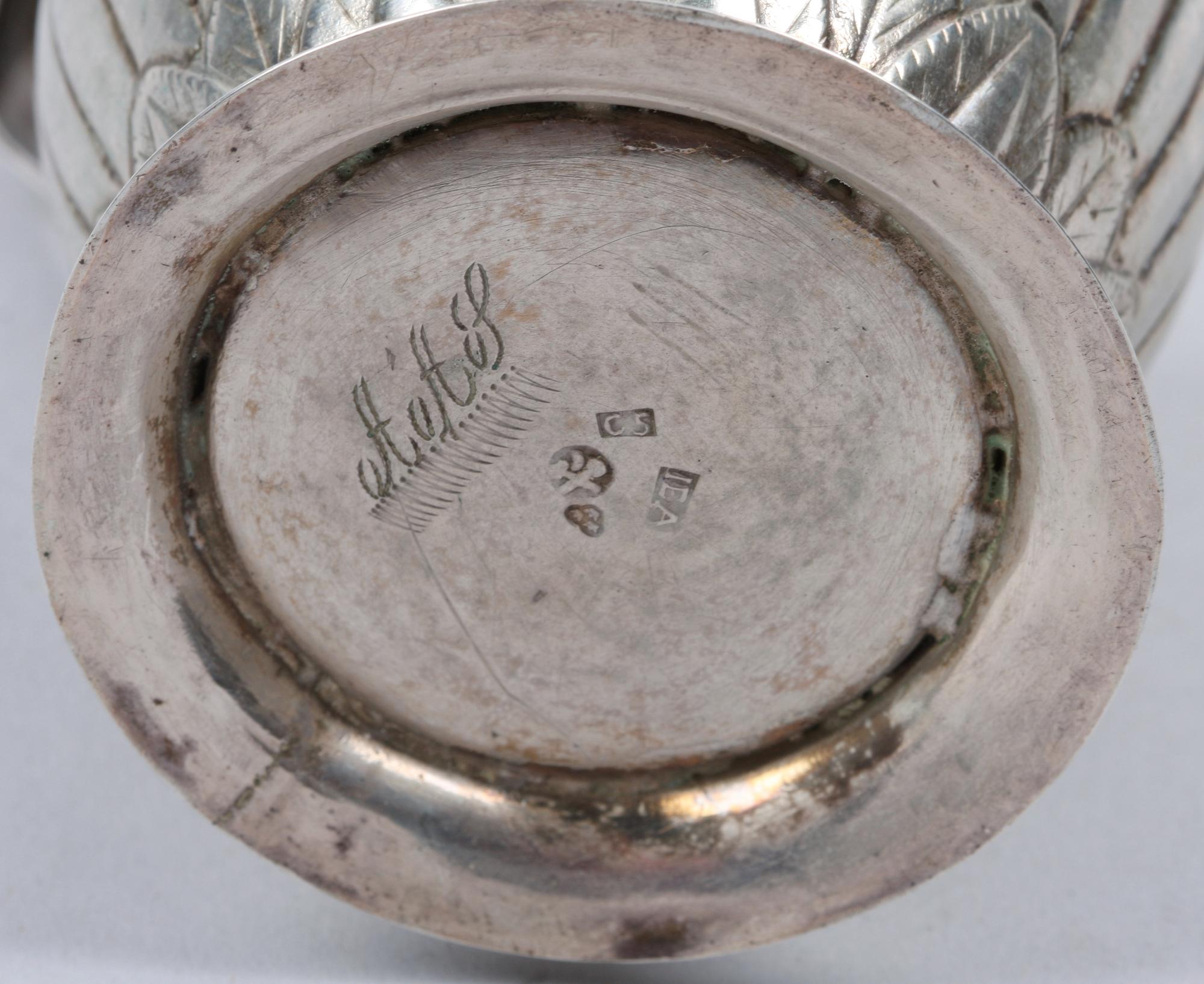 GRÄDDKANNA, silver. Johan Erik Åhlén, Sala 1857.