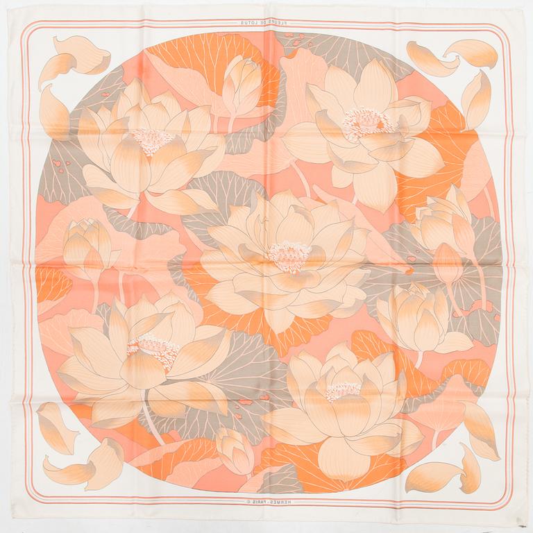HERMÈS, Scarf, "Fleurs De Lotus".