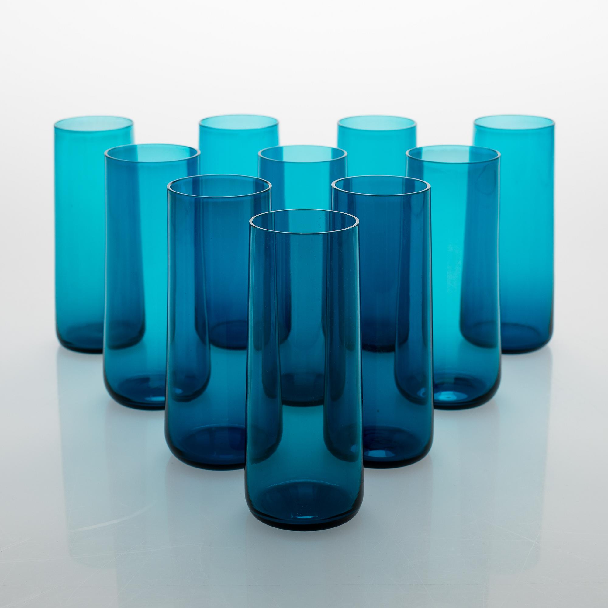 Nanny Still, A set of 10 Harlekiini Glasses by Riihimäen Lasi Oy, 1950-60s.