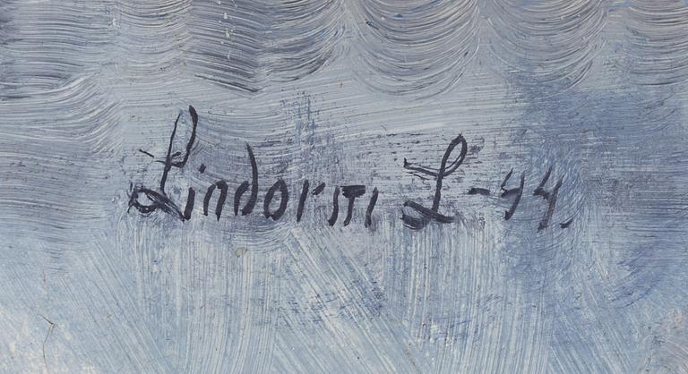 Lindorm Liljefors, olja på pannå, signerad och daterad -44.