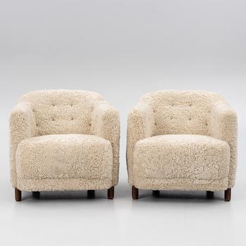 Fåtöljer, ett par, "Continent", modell 217, Asko, Finland, 1930/40-tal.