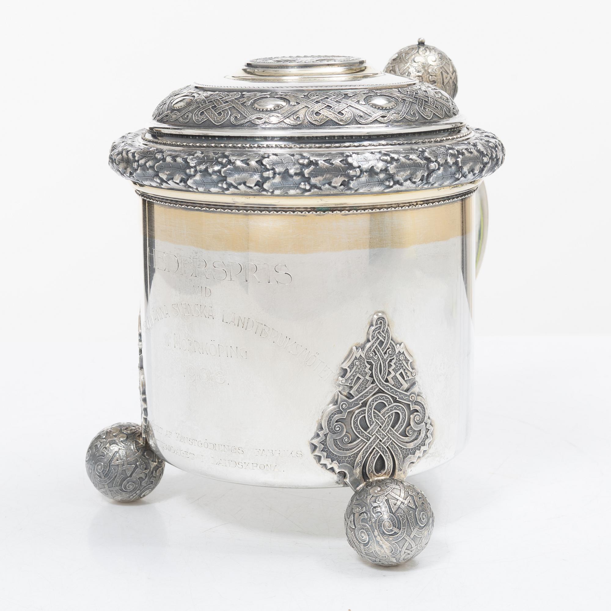 Karl Anderson, Dryckeskanna, silver, Stockholm 1906.