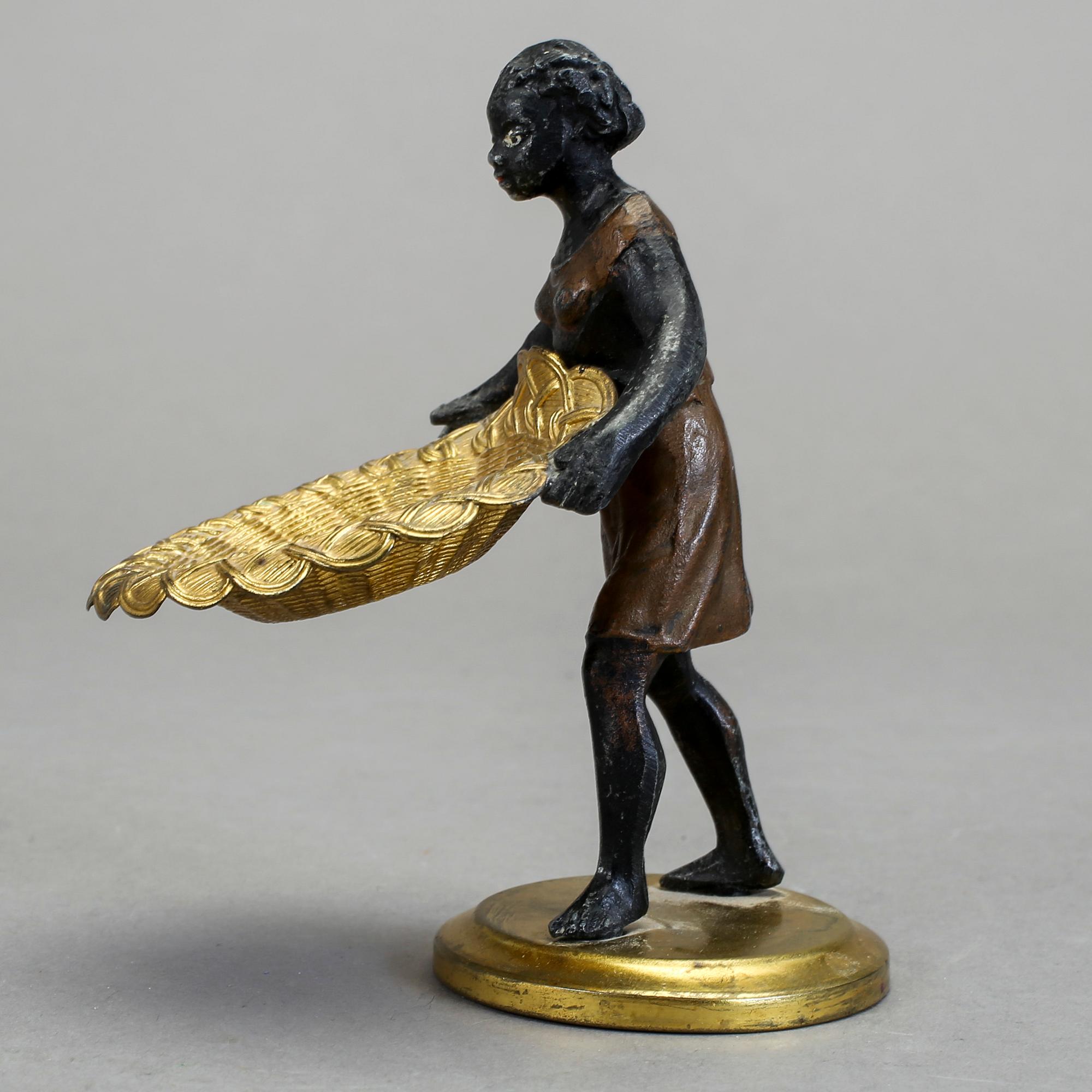 FIGURIN, kallmålad och förgylld brons. 1800-tal.