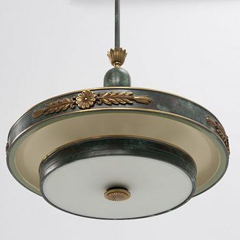 Einar Bäckström's Metal Goods Factory, ceiling lamp, Swedish Grace, model 4823, 1920s/30s.
