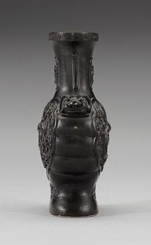 A bronze imitating bisquit vase, Qing dynasty.