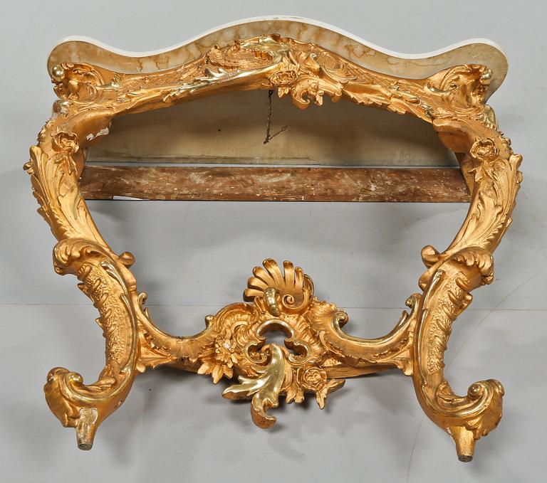 SPEGEL och KONSOLBORD, nyrokoko, 1800-talets slut.