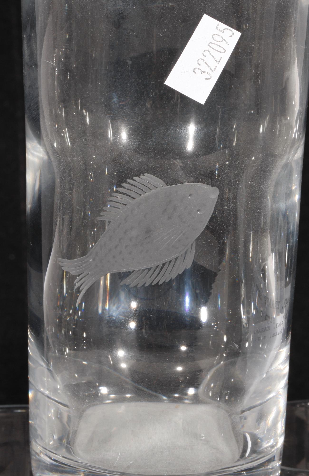 KARAFF SAMT GLAS, 7 delar, Kosta, sign o dat 1941.