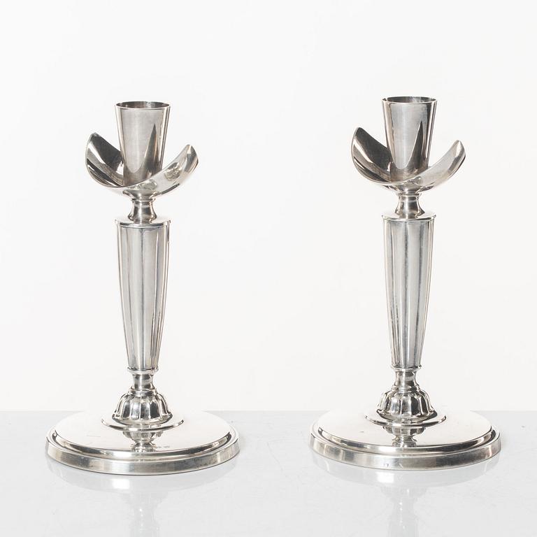 A pair of silver candlesticks, GAB, Stockholm, 1964.