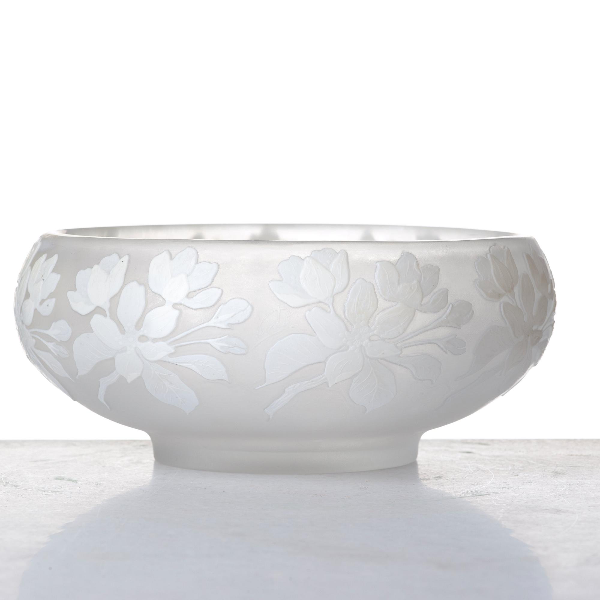 Karl Lindeberg, an Art Nouveau cameo glass bowl, Kosta.