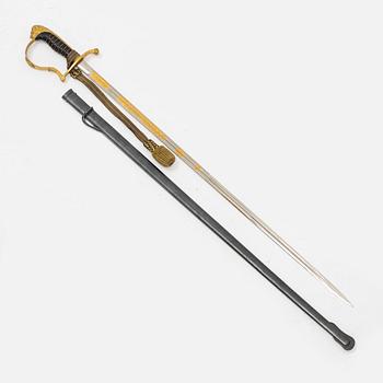 A Swedish infantry officer's sword, 1899 pattern with scabbard.