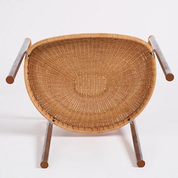 Poul Kjaerholm, a steel and rattan 'PK12' chair, E Kold Christensen, Denmark, early 1960s.