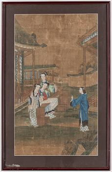 OKÄND KONSTNÄR, blandteknik. Kina. 1800-tal.