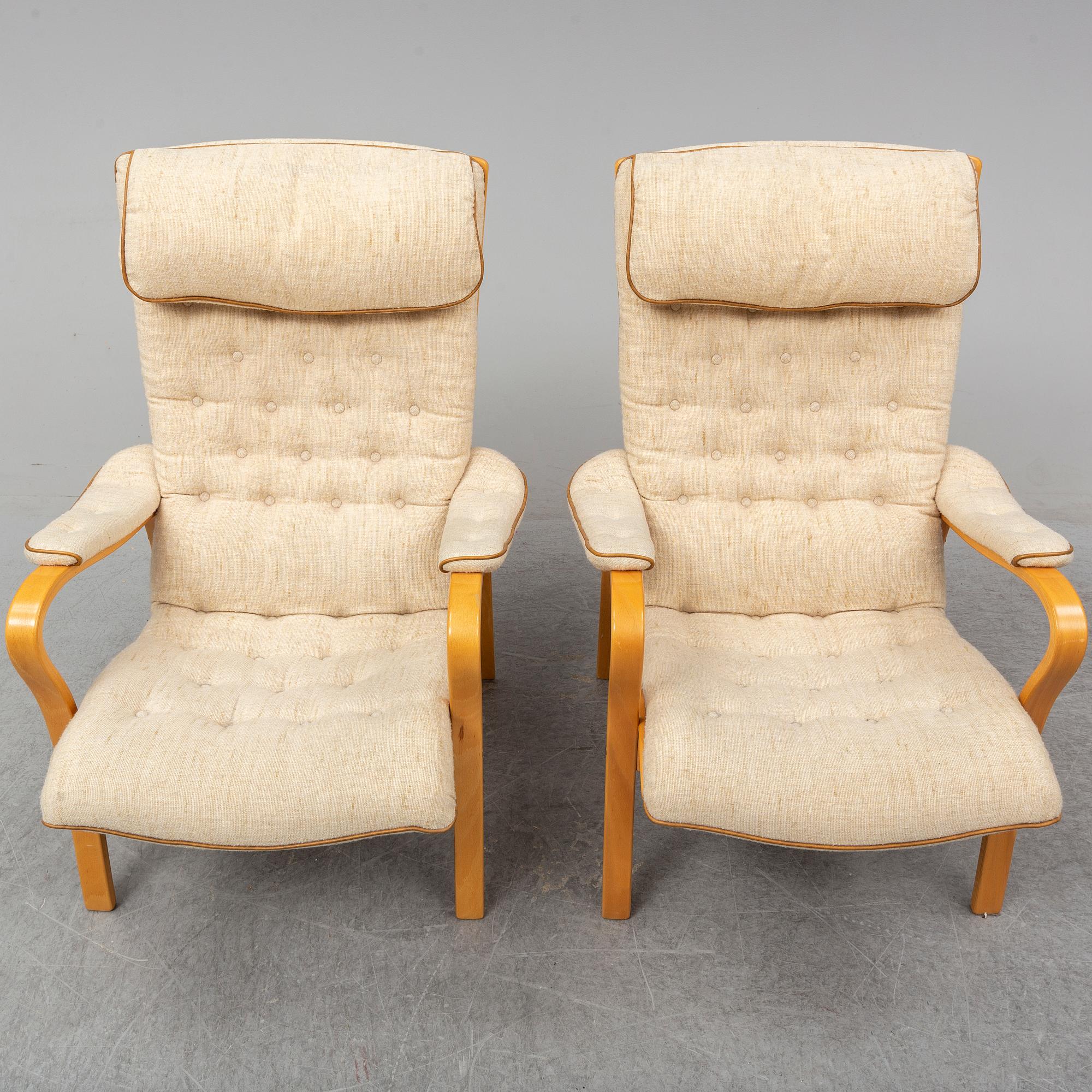 GUSTAV AXEL BERG, a pair of 'Peter' easy chairs, Bröderna Andersson.