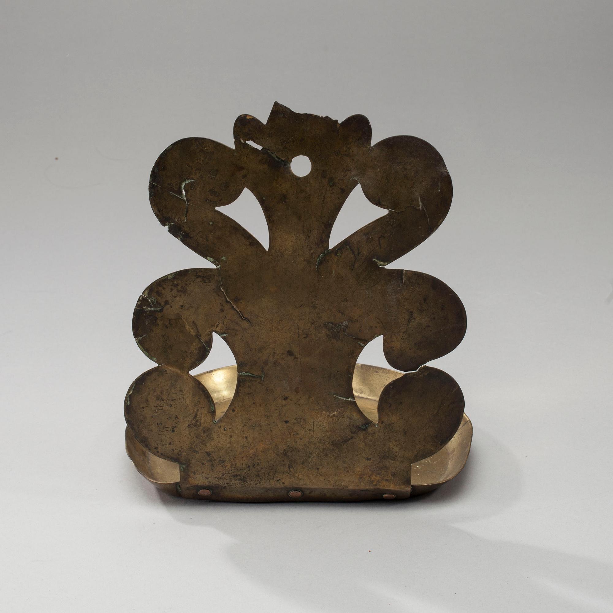 VÄGGLAMPETT, mässing, barock, ca 1700.