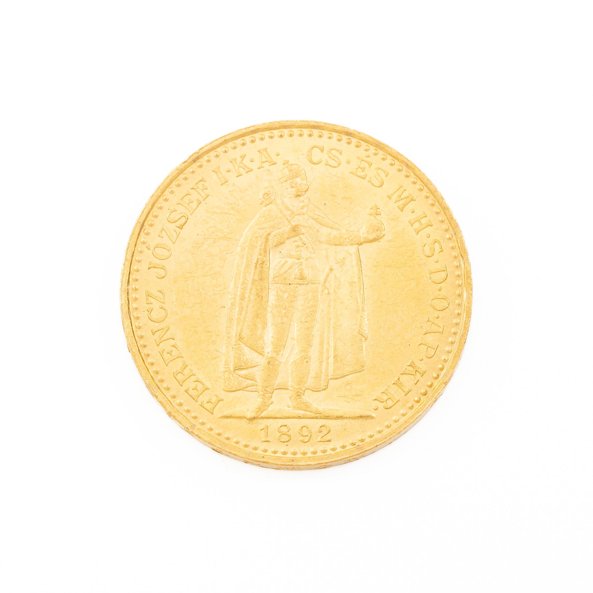 Gold coin, Hungary, 20 Korona, 1892.