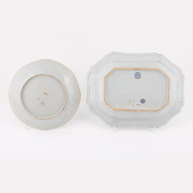 Terrinfat samt skålfat, porslin, Kina, Qianlong (1736-95).