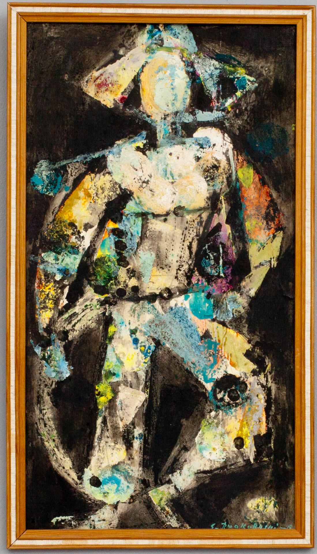 SIMO RUOKOKOSKI, blandteknik på pannå, signerad och daterad -61.