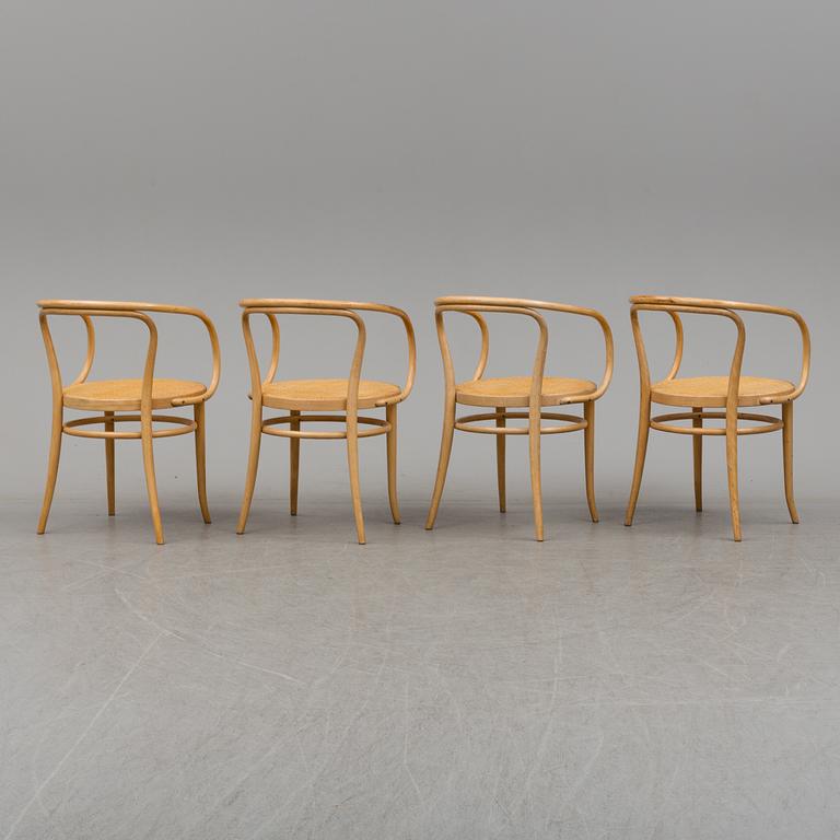 Four Thonet bent-wood armchairs, first half of the 20th Century.