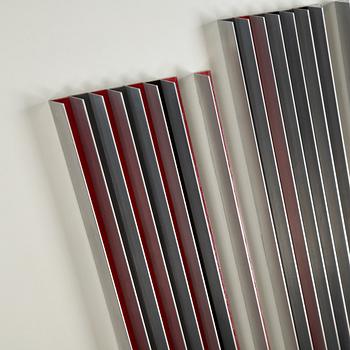 Lars-Erik Falk, relief, painted metal, signed and dated 1992 verso.