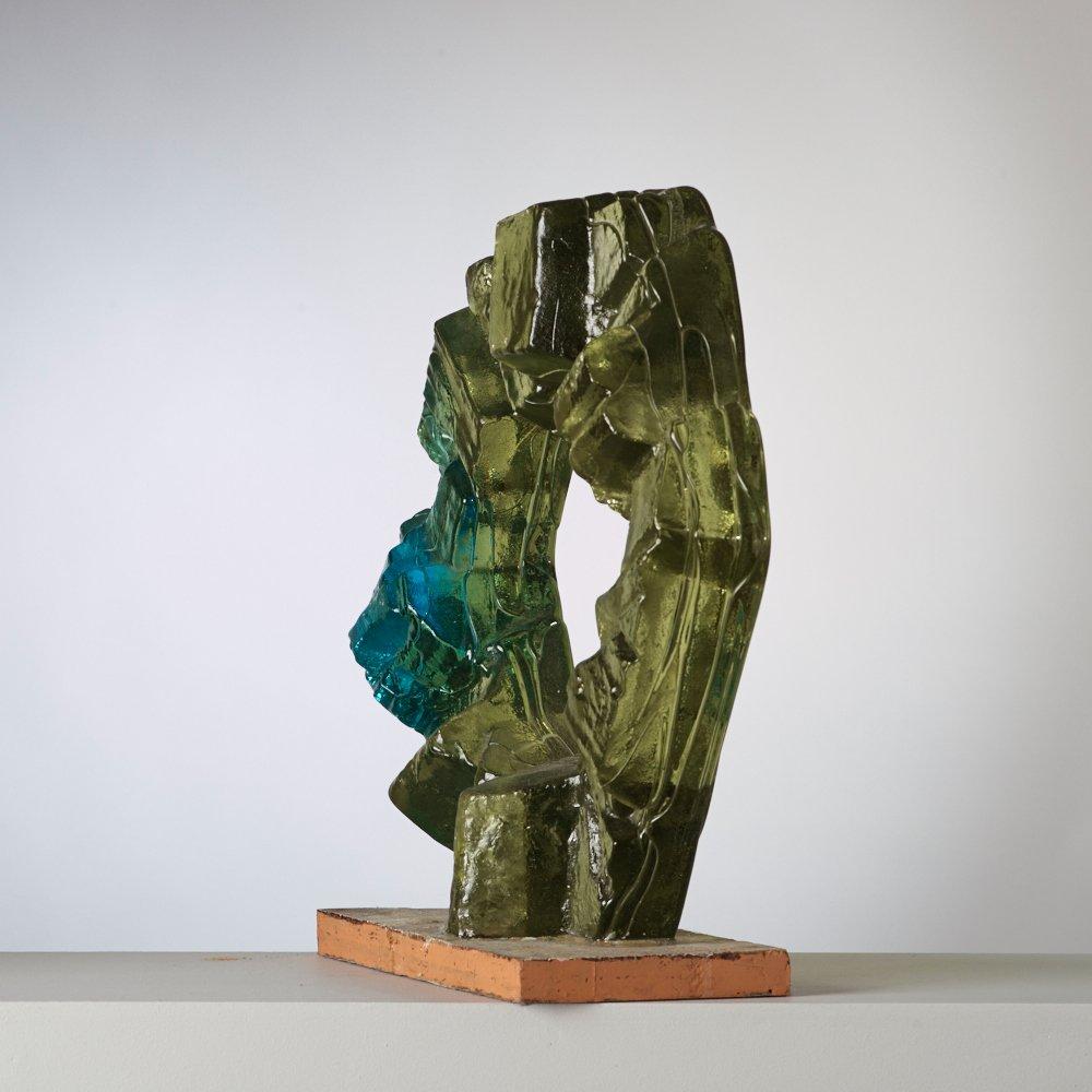 EDVIN ÖHRSTRÖM, skulptur "Korona", Lindshammars glasbruk.