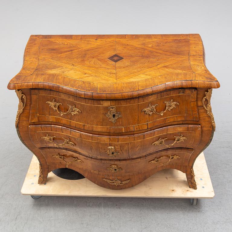 A Swedish Rococo chest of drawers, second half of the 18th century.