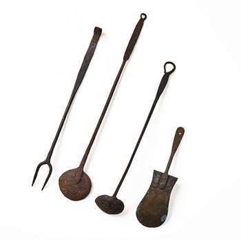 A set of four kitchen utensils, 18th/19th century.