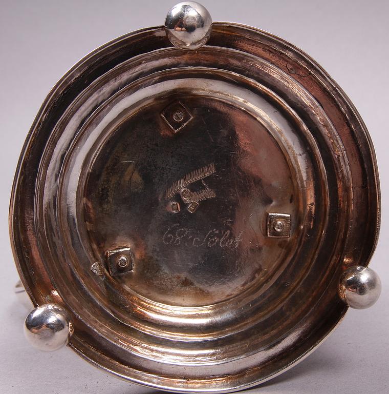 GLASHÅLLARE, silver, St Petersburg, 1800-tal.