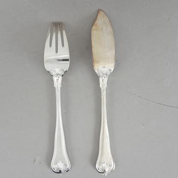 FISKBESTICK, 12 delar, silver, Cohr, Danmark, omkr 1900-talets mitt. Tot vikt ca 745 gram.