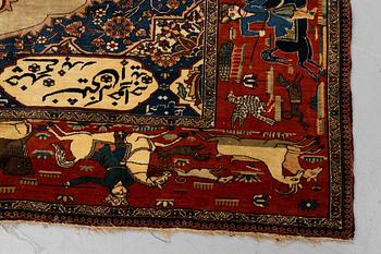 A carpet, Antique Kashan, so called Motachem, ca 197 x 143 cm.