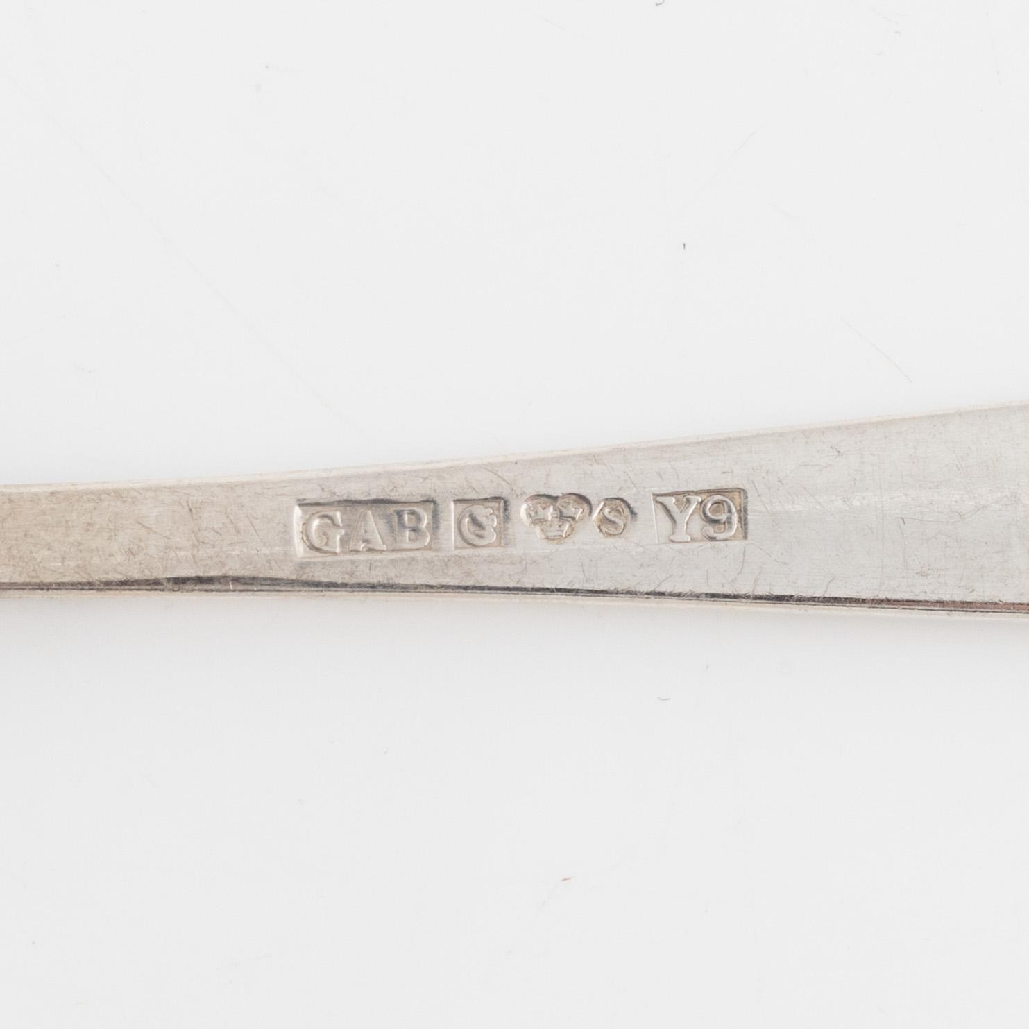 Jacob Ängman, bestickuppsättning, 71 delar, silver, "Rosenholm", GAB, bl a Eskilstuna 1968.