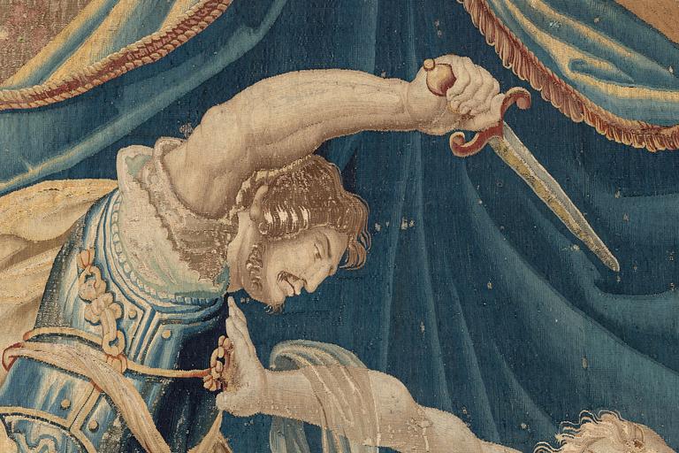 A tapestry, "The death of Messalina", c. 312 x 220 cm, France/Flanders, 17th century.