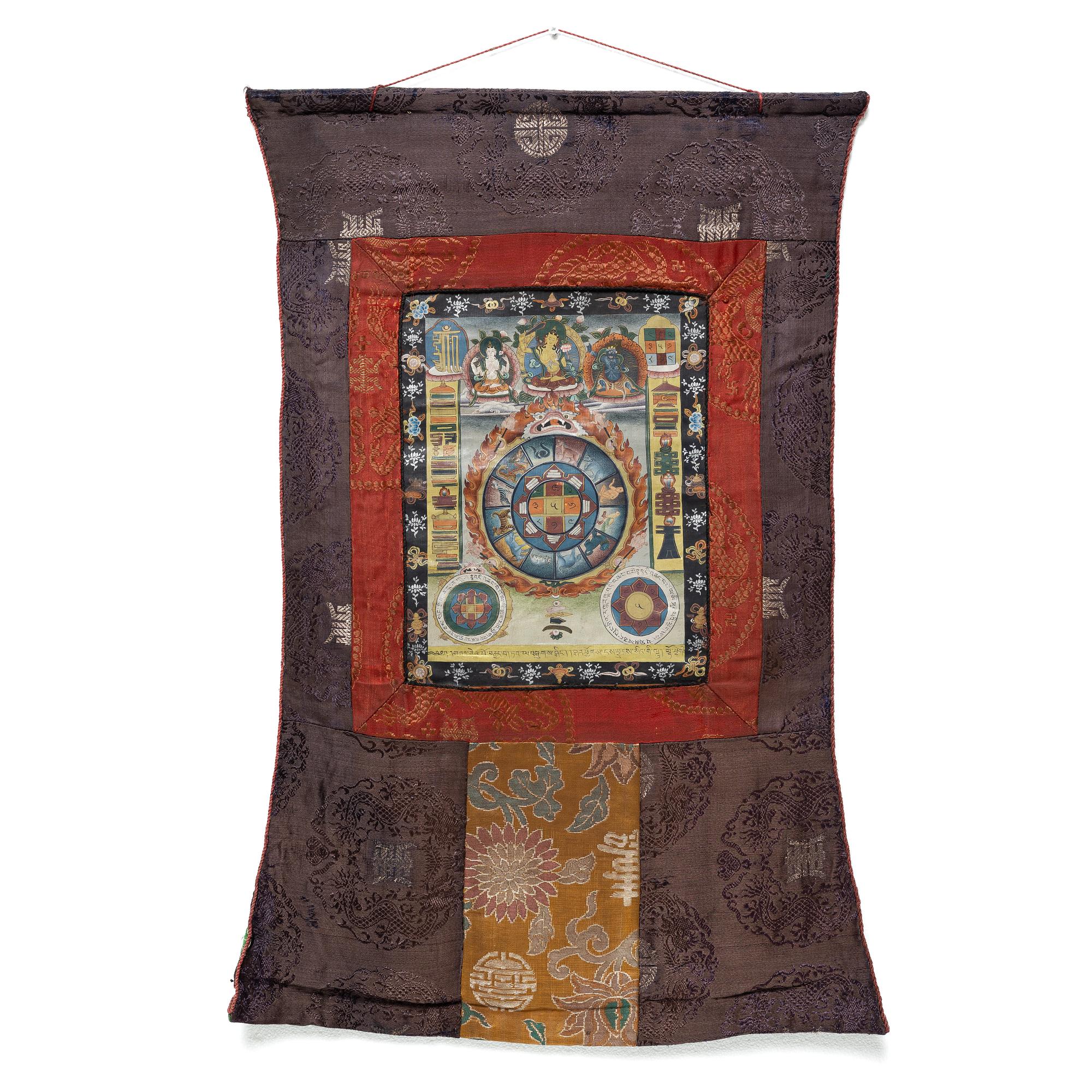 A Tibetan thangka, 20th century.