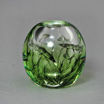 VAS, glas, "Graal", Edvard Hald, Orrefors, omkring 1900-talets mitt.