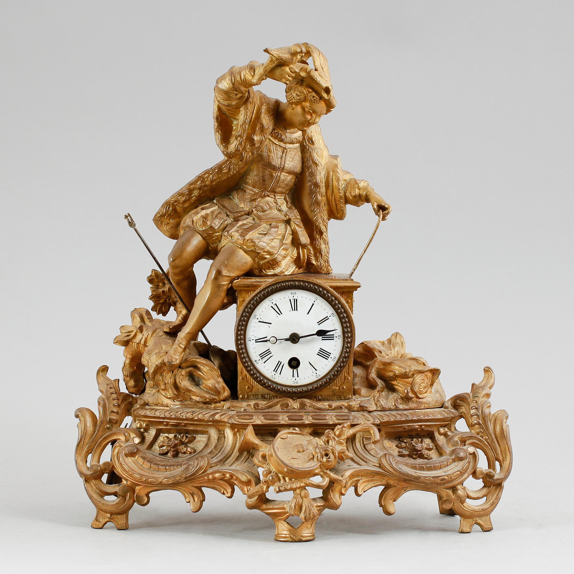 BORDSPENDYL, bronserad metall, Frankrike, 1800-talets andra hälft.