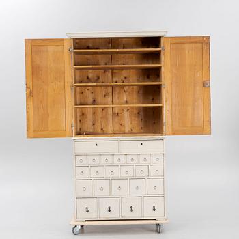 Drawer compartment with overhead cabinet, late 19th Century.