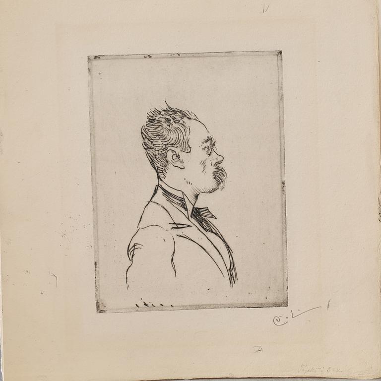 CARL LARSSON, etsning, signerad.