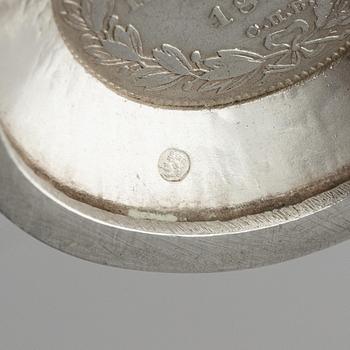 A Latvian silver kovsh, unidentified maker's mark, Latvia circa 1920-1939.