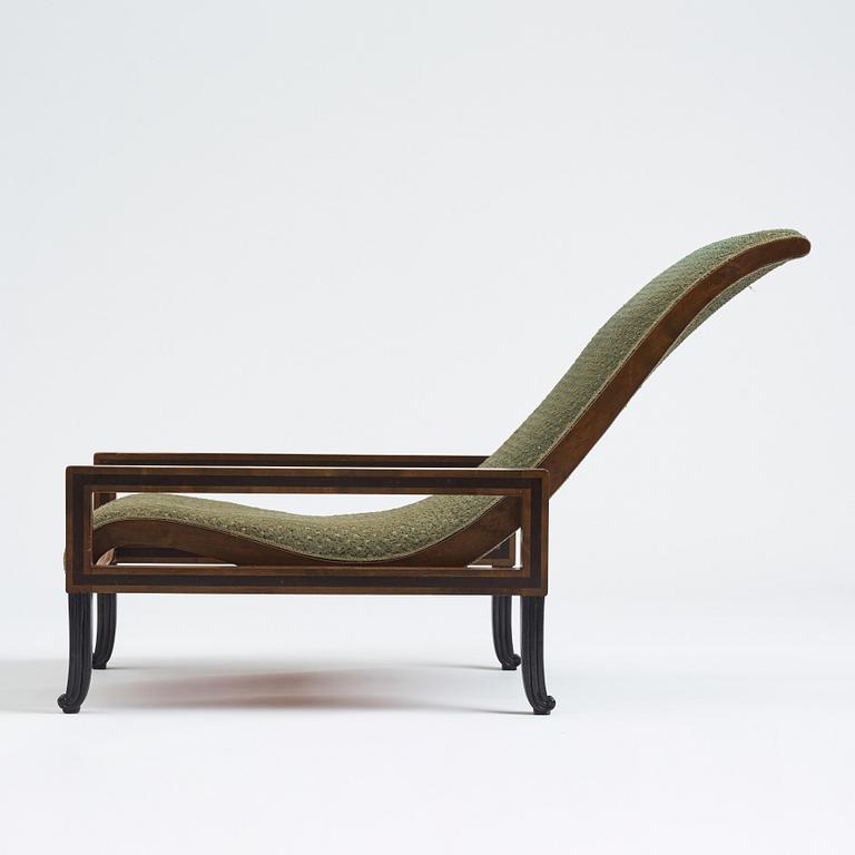 Carl Hörvik, a pair of mahogany-stained birch lounge chairs, Swedish Grace 1920s.